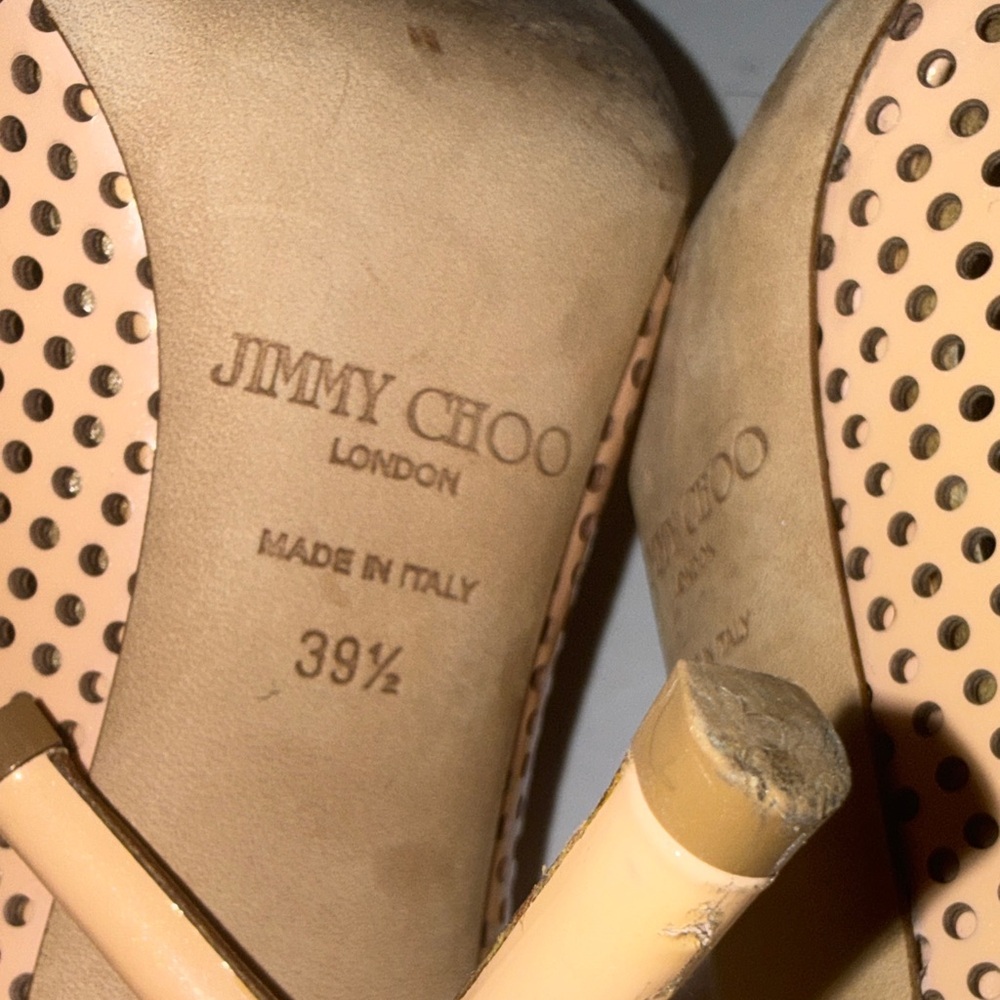 Jimmy Choo Perforated Nude Heels - Picture 12 of 16